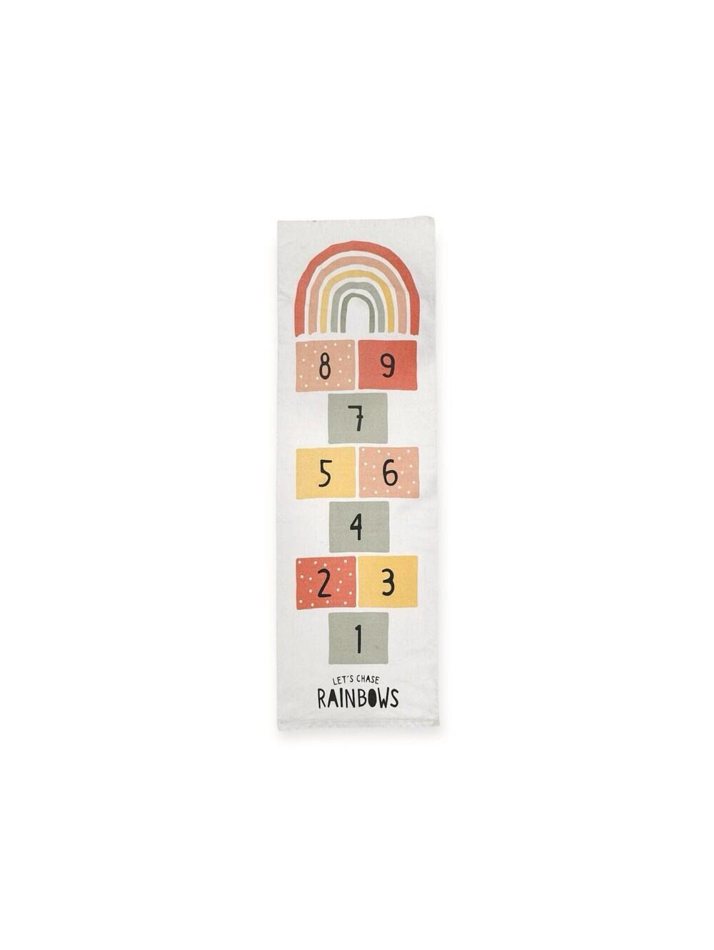 (RA) H&M Home Kids Hopscotch Play Mat Rug Canvas Floor Runner Lets Chase Rainbow